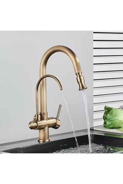 Rain Drop De la Robinetul Meu 3-Way Kitchen Faucet, Purified Water Filter Compatible Outlet, Pull-out Shower