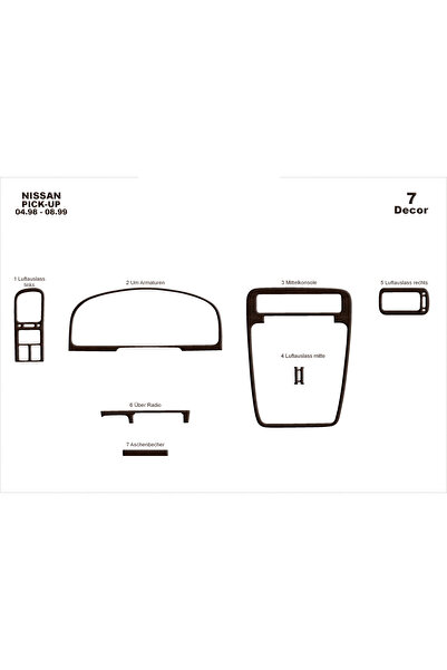 Marscockpitdesign قطع غيار نيسان بيك اب كونسول-توربيد 1998-1999 7 قطع