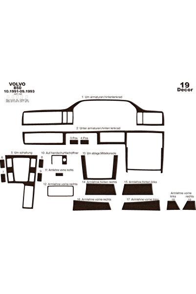 Marscockpitdesign فولفو 850 متوافق مع وحدة التحكم-تغطية التوربيدو 1991-1993 1...