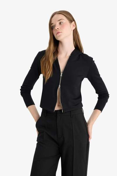 DeFacto Φούτερ με κουκούλα Modal με φερμουάρ Slim Fit F7651AX25AU