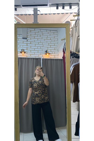 TUBA TOPTAŞ Combed Cotton V-Neck Bluz