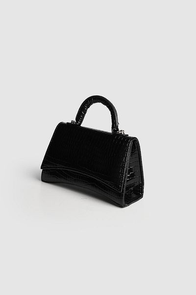 La La'Graccio Paris Lagraccio Paris Women's Bawy Design Hand and Crossbody Bag Crocodile Black