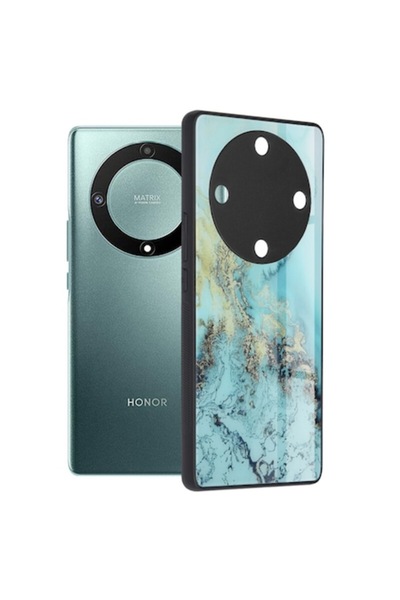 Dali Husă de protecție compatibilă cu Honor Magic5 Lite, seria Glaze, policarbonat, albastru ocean, multicoloră