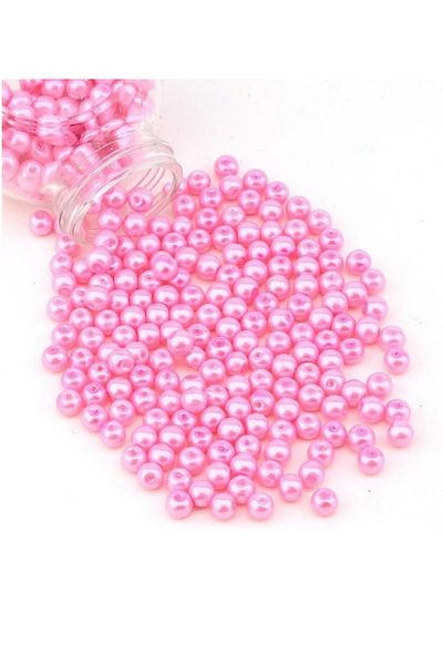 BEİLYS COSMETİCS & ACCESSORY 6 mm Pink Pearl Beads 50 Grams (450 Pieces) B:41