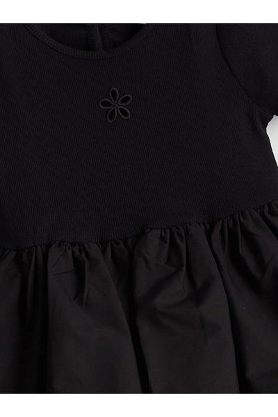 LC Waikiki Lcw Kids Black Crew Neck Girls Camisole Dress