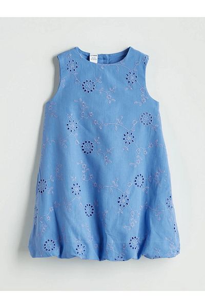 LC Waikiki Lcw Kids Blue Crew Neck Girls Lace Dress