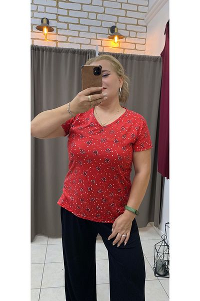 TUBA TOPTAŞ Combed Cotton V-Neck Bluz