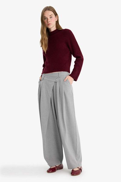 DeFacto Baggy Fit Zippered Regular Waist Standard Length Pants F9191Ax25Sm