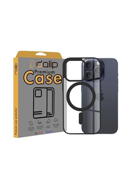 dalip Case for Samsung Galaxy S22 5G, Magsafe Charge, Silicone Ultra Clear, Black-Transparent