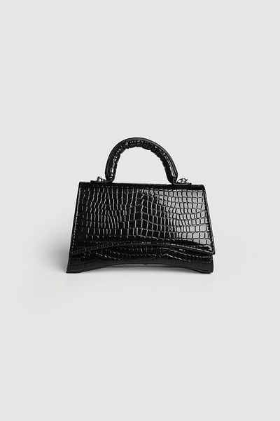 La La'Graccio Paris Lagraccio Paris Women's Bawy Design Hand and Crossbody Bag Crocodile Black