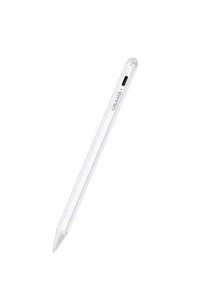 Usams Stylus Pen activ, port incarcare USB-Type-C, 140 mAh, palm rejection, cablu inclus, Alb