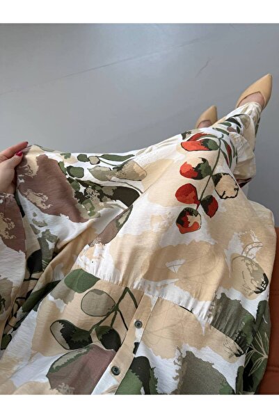 JESSE STORY Γυναικείο φόρεμα Hijab Modal Φόρεμα με υφασμάτινο σχέδιο