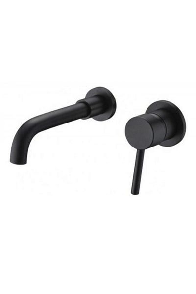 Rain Drop De la Robinetul Meu Wall-mounted washbasin mixer, made of brass, single-lever, black color