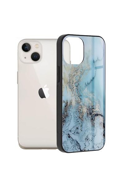 Dali Carcasă de protecție compatibilă cu Apple iPhone 13 Mini, seria Glaze, TPU, albastru ocean, multicoloră