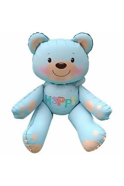 Parti Dükkanım Sitting Bear Blue Foil Balloon 51*54 cm