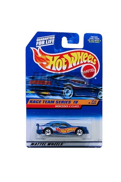 HOT WHEELS Masinuta Metalica Hot Wheels Mercedes C-Class, Colectia Race Team Series IV 1998, Albastru, 1:64