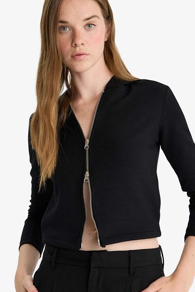 DeFacto Cardigan modal cu glugă slim fit F7651AX25AU