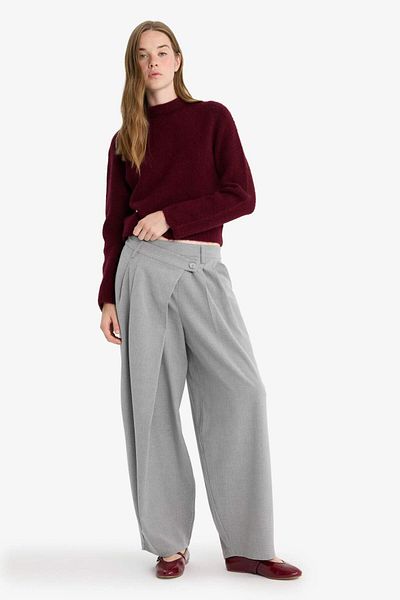 DeFacto Baggy Fit Zippered Regular Waist Standard Length Pants F9191Ax25Sm
