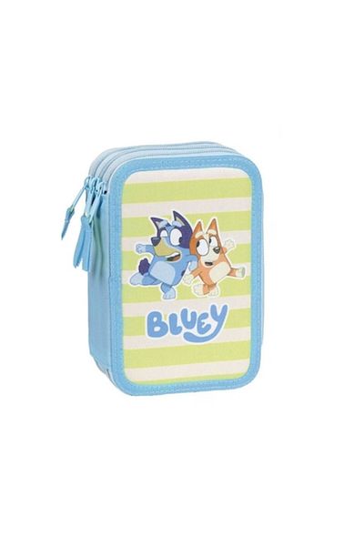 Dali Triple Compartment Pencil Case, Fully Equipped, Bluey Model, 12.5x6.5x18.5cm, Multicolor