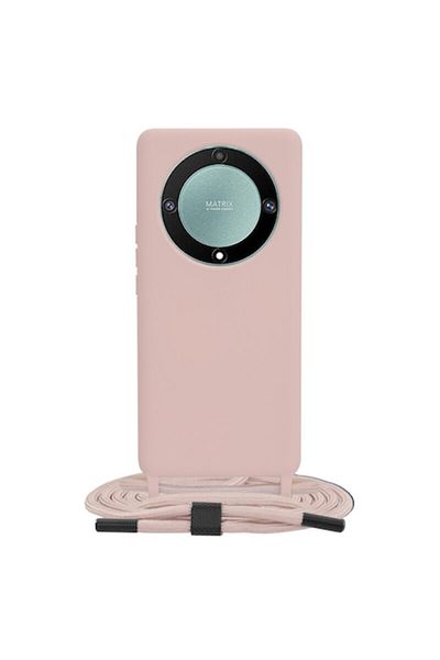 Dali Protective Case Compatible with Honor Magic5 Lite, Crossbody Lanyard, Pink