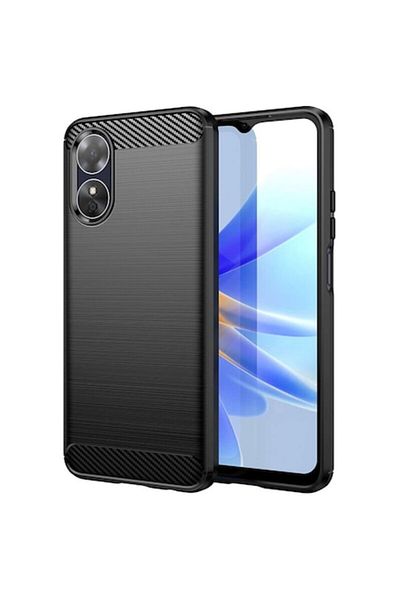 Dali Protective Case Compatible with Oppo A17, Carbon Silicone, Black