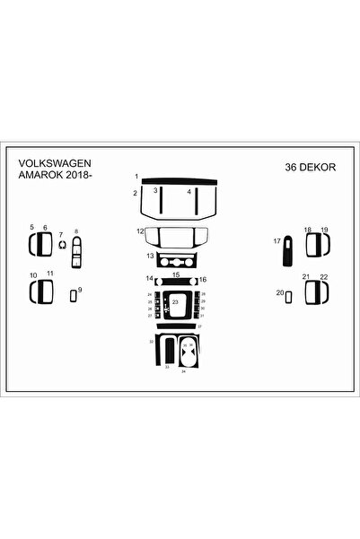 Marscockpitdesign فولكس واجن اماروك كونسول-توردو 2018- 36 قطعة
