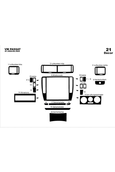 Marscockpitdesign فولكس واجن باسات متوافق مع وحدة التحكم-تغطية التوربو 2004-2...