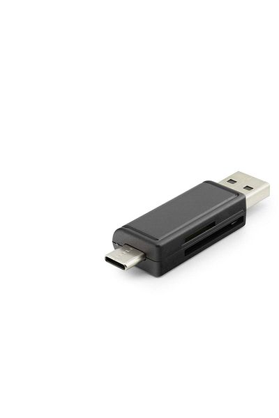MBB ETİCARET قارئ بطاقات USB + Type-C Micro SD أسود HDX7026