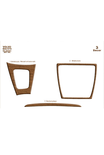 Marscockpitdesign Volvo S60 / V70 Compatible Console-Torpedo Trim 2005- 2009 ...