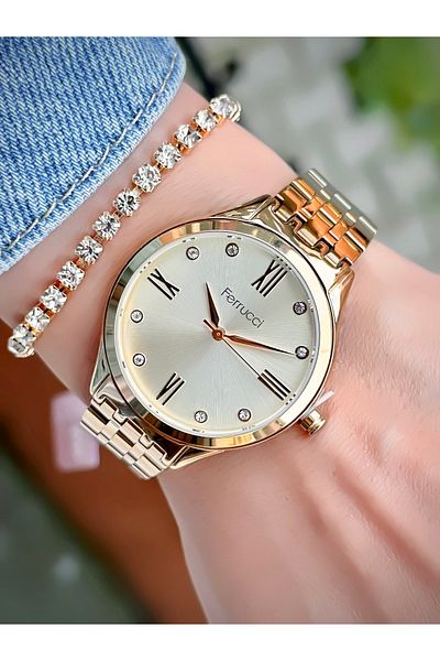 Ferrucci Women's Wristwatch Steel Cord 3 Atm Water Resistant Bracelet Gift
