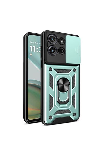 Dali Protective Case Armor CamShield Series compatible with Motorola Moto G75, Green-Black