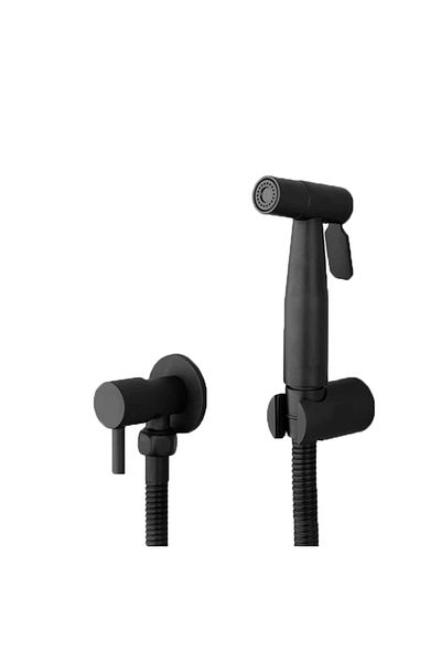 Rain Drop De la Robinetul Meu Hygienic shower set with built-in tap, one-way, cold water, for bidet and toilet, black