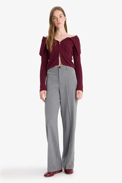 DeFacto Straight Fit Fleto Pocket Normal Waist Standard Length Trousers F6214Ax25Au