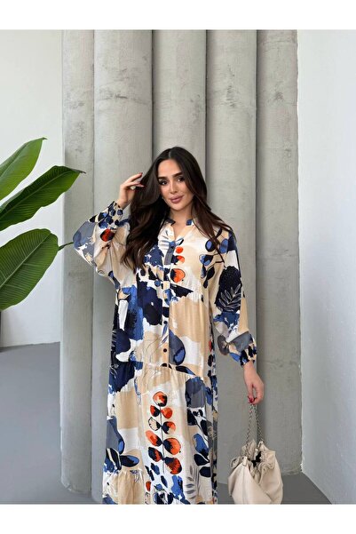 JESSE STORY Γυναικείο φόρεμα Hijab Modal Φόρεμα με υφασμάτινο σχέδιο