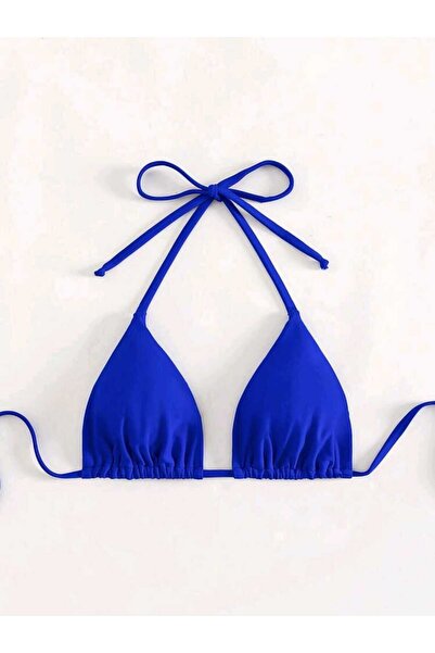safhas Kadın Mavi Minimal Kesim Üçgen Bikini Üstü