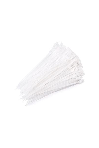 Dali Set 100 coliere din plastic pentru organizarea cablurilor, 2.5 x 100mm, Alb