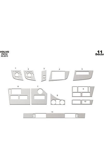 Marscockpitdesign Volvo Fh Compatible Console-Gunwale Trim 2013 11 Pieces