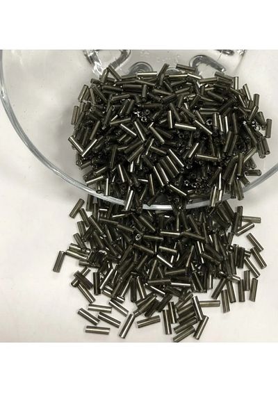 BEİLYS COSMETİCS & ACCESSORY Pipe Beads 6 mm Smoked (Anthracite) Color (50 Grams)