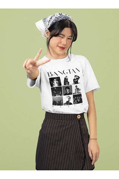 MAGORS Bts Bangtan Boys K-Pop Printed 100% Cotton Soft Texture Crewneck Children's and Youth Tshirt