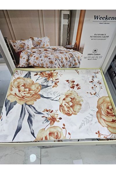 Weekend Home Double Personality Elastic Bed Sheets Nev. Set Roses Brown