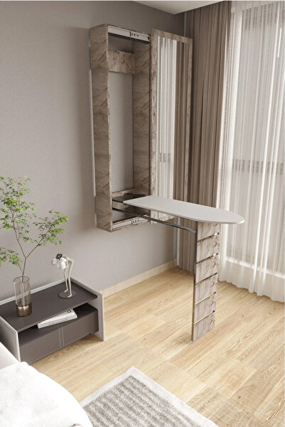 Y&A KIRAASYON DOLAPLI AYNALI KATLANABİLİR ÜTÜMASASI DUVARA MONTE