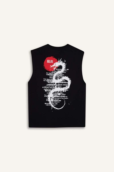 DeFacto Boxy Fit εμπριμέ μονό λαιμόκοψη G0020AX25HS