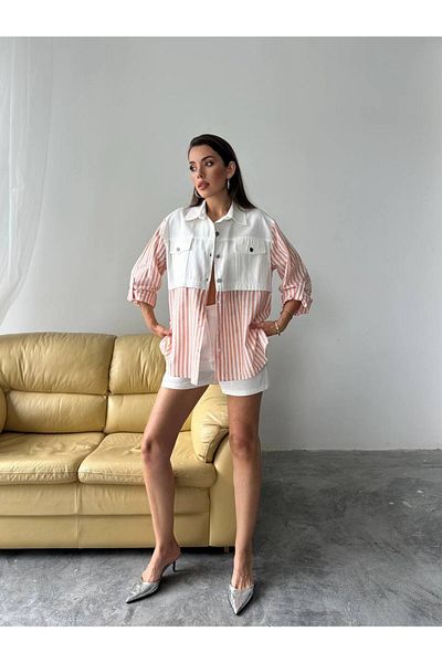 Trandiva Moda Pink Gabardine Linen Set