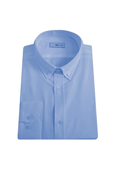 Uki MAVİ Comfort Fit Uzun Kol Oxford Klasik Gömlek