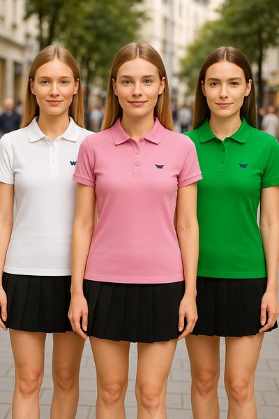 comstar Tricou de vară pentru femei, pachet de 3, Basic Crest, cu gât polo