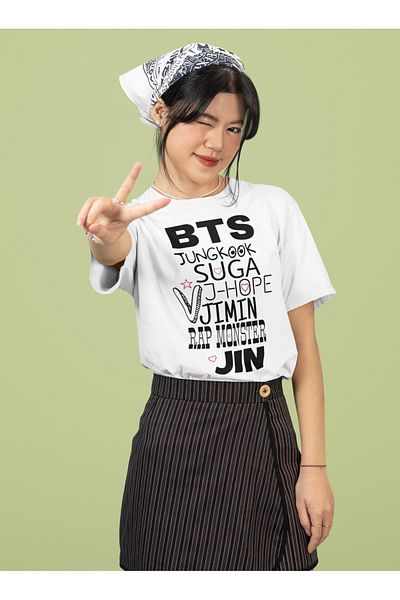 MAGORS Bts Bangtan Boys K-Pop Printed 100% Cotton Soft Texture Crewneck Children's and Youth Tshirt