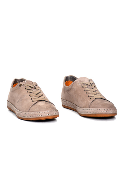 Tuna Beige Genuine Nubuck Leather Daily Casual Men's Shoes - 245531