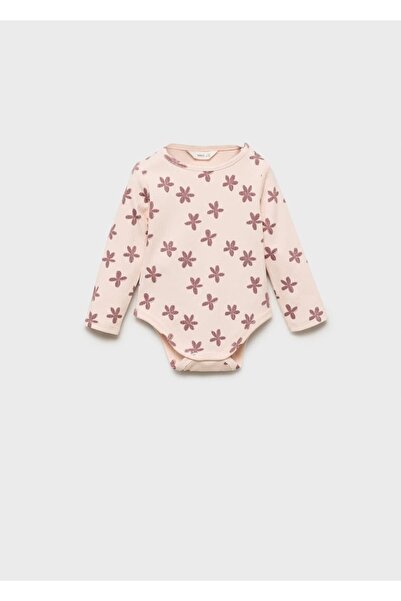 MANGO Baby Çiçek desenli ribana body