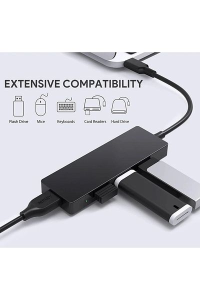 AUKEY أووكي محول متعدد المنافذ يواسبي سي الى يواسبي واتش دي اسود