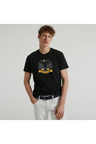 SARI تيشيرت ألمانيا ألمانيا كبير مع تفاصيل شعار 100% قطن